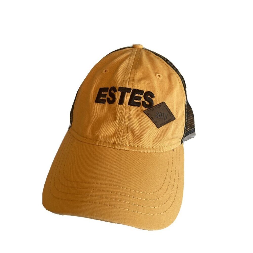 Estes Trucker Hat Yellow‎ Black Mesh Team Safety 2015 Embroidered Strapback Cap